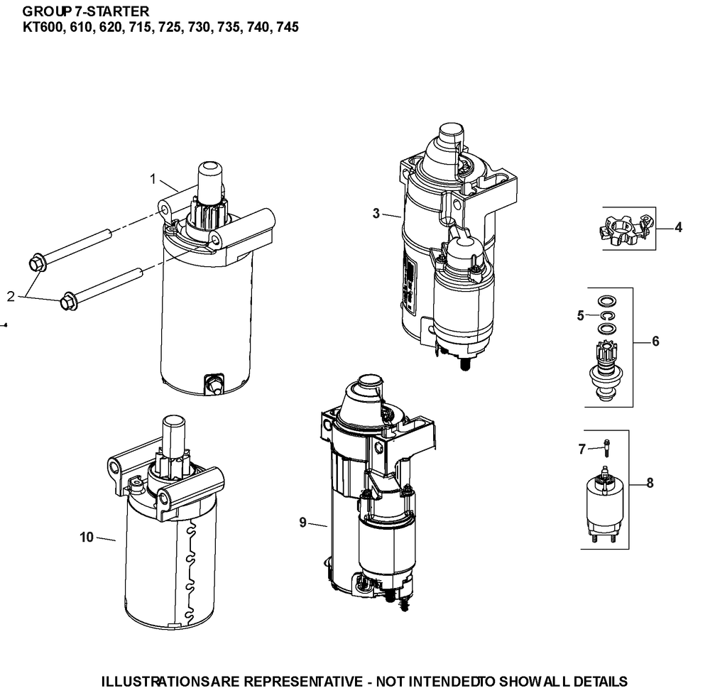 Kt735-3092 Starting Diagram and Parts List for KT735-3092  Cub Cadet Lawn Tractor